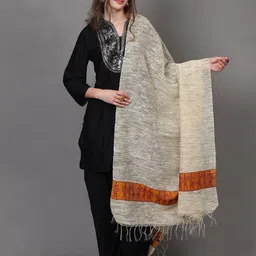 Exotic India Folk Musicians Motifs Woven Design Khadi Dupatta-45