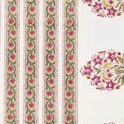 Fabindia White & Red Printed Rectangular Table Runner image 4