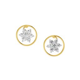 Sparkles 14K Yellow Gold Round Halo Petal 0.78 Ct Lab Grown Diamond Earrings 2.38 g-picture-21