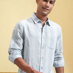 HIGHLANDER Men Slim Fit Opaque Checked Casual Shirt-image-58
