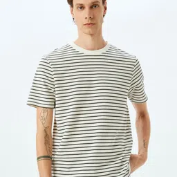 Koton Men Striped Round Neck T-shirt-image-66