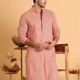 Anouk Men Geometric Embroidered Chikankari Kurta-picture-51