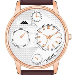 DOUBLERUN Men Round Dial & Leather Straps Analogue Multi Function Watch H05NMT-28 image 5