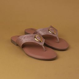 Ozuri Women Floral Textured Open Toe Flats-84