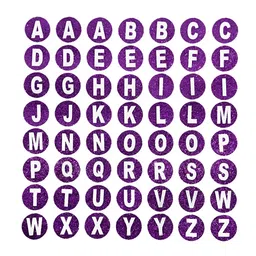 Comet Busters Purple & White Printed Self-Adhesive Uppercase Glitter Alphabet Stickers-45