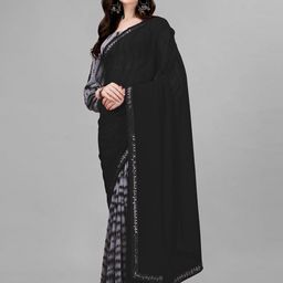 limtd Bagh Zari Pure Georgette Block Print Saree image 4