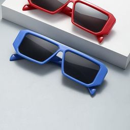 AUGEN Unisex Black Lens & Blue Rectangle Sunglasses With UV Protected Lens & Soft Pouch-picture-38