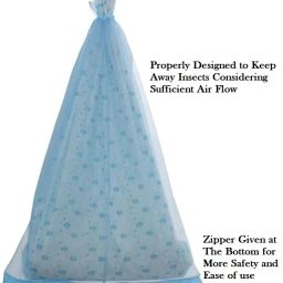 Cotton Infants Washable Cradle / Thottil/ Jhula mosquito net for baby Blue (0-3) years Mosquito Net-14