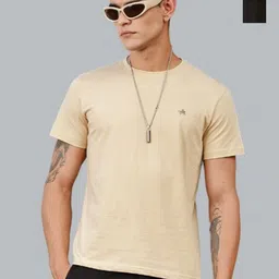 Parcel Yard Men Pack of 2 Stretchex Solid Round Neck Cotton T-shirts-image-15