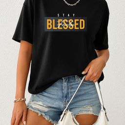 Women Black Trendy Graphic Printed Drop Shoulder Oversized T-Shirt-image-93