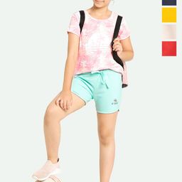 ariel Girls Pack Of 5 Cotton Printed Shorts-image-45