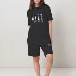 FITIN OUTFIT Printed Cotton Round Neck T-shirt with Shorts Co-Ords-picture-17