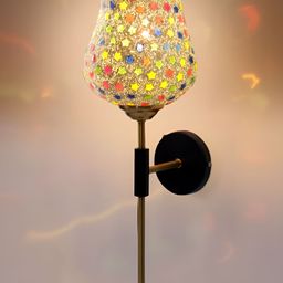 Devansh White & Gold-Toned Metal Traditional Abstract Shaped Shaped Wall Lamp-image-69