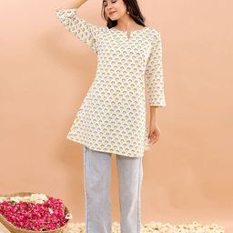 VASVI Women Floral Printed Pure Cotton Straight Kurti-picture-50