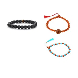Divine souvenirs Unisex Set Of 3 Artificial Beaded Elasticated Bracelets-image-95