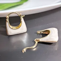 VR Creatives Stainless Steel Enamelled Handbag Purse Hoop Earrings-29