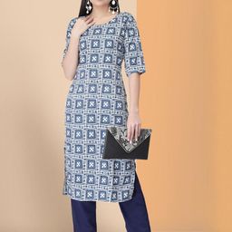 Ethnic basket Women Multicoloured Poly Crepe Kurta Sets-picture-27