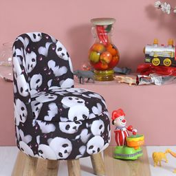 Shadowkart White & Black Printed Round Ottoman Pouffe-image-57
