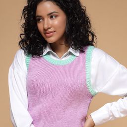 Velvery Women Sweater Vest with Applique Detail-image-61