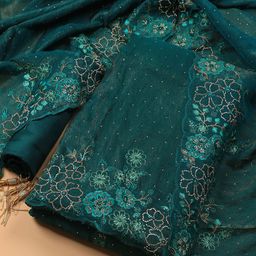 Meena Bazaar Art Silk Unstitched Dress Material-image-69