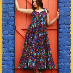 NOUN Floral Print Georgette Maxi Dress-image-12