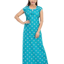 CINCO Women Ethnic Motifs Printed Square Neck Nightdress-picture-17