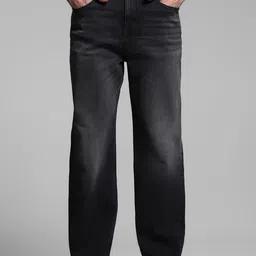 Jack & Jones Men Wide Leg High-Rise Light Fade Stretchable Jeans-35