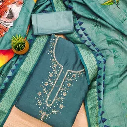 KALINI Embellished Unstitched Dress Material-image-99