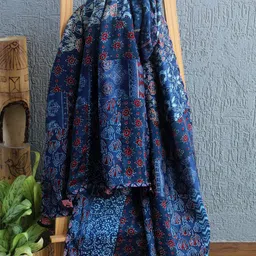 Weaves of Tradition Ethnic Motifs Printed Block Print Dupatta with Patchwork image 2