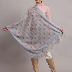 EA ETHICAL ANDAZ Ethnic Motifs Printed & Embroidered Border Shawl-image-4