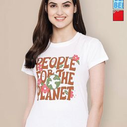 Metronaut Women Typography 3 Printed Applique T-shirt-image-100