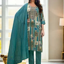 Anouk Women Ethnic Motifs Printed Regular Mirror Work Kurta with Trousers & With Dupatta-picture-32