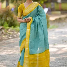 KALINI Woven Design Silk Blend Designer Banarasi Saree-image-49