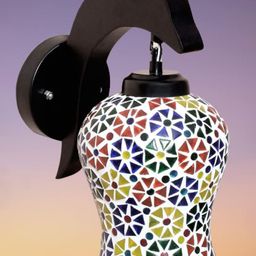 KINIS Black & Green Printed Wood Quirky Abstract Shaped Shaped Wall Lamp-31