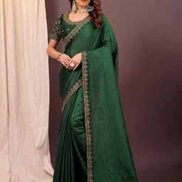 Moda Rapido Solid Sequinned Pure Georgette Saree-30