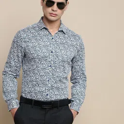 INVICTUS Men Standard Slim Fit Spread Collar Floral Printed Cotton Casual Shirt-image-99