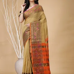 SLAGHA Zari Silk Cotton Taant Saree-picture-47