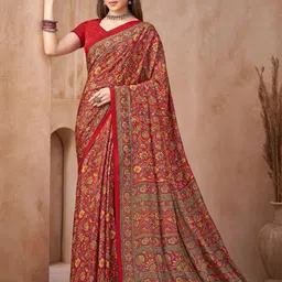 DIVASTRI Floral Printed Saree with Blouse Piece-picture-47