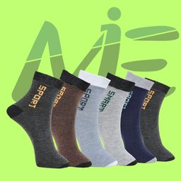 MJE Pack Of 6 Patterned Cotton Ankle Length Socks-picture-49