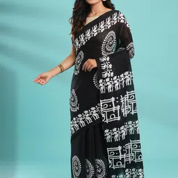 Lovwear Black Pure Cotton Sarees-picture-6