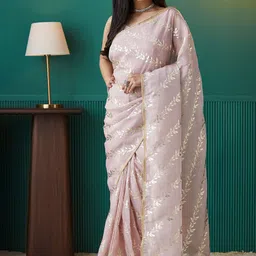 RACHNA Floral Gotta Patti Organza Ready to Wear Saree-picture-43