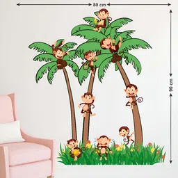 LANSTICK Green & Brown Printed Waterproof Wall Sticker-image-0