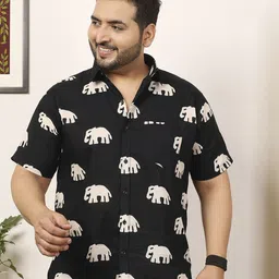bigbanana Men Plus Size Multi Printed Shirt-image-94