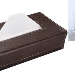 auto addict Car Tissue Box Paper Tissue Holder Brown with 200 Sheets(100 Pulls) For Mahindra New Scorpio Vehicle Tissue Dispenser image 2