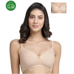 Inner Sense Organic Cotton Antimicrobial Nursing Bra Pack of 2 - Nude-picture-11