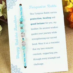 Asthetika 3-Pcs Stone-Studded & Beaded Rakhi Gift Set image 5