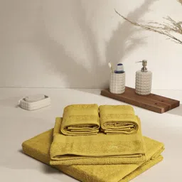 Monte Carlo Mustard 4 Pieces Pure Cotton 380 GSM Bath Towel-31