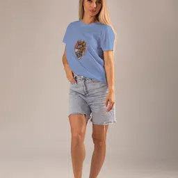Moda Rapido Women Graphic Printed Round Neck T-shirt-picture-2