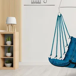 Swingzy Blue Hanging Hammock Swing With Cushion-56