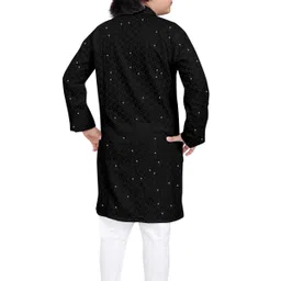 trustous Boys Embroidered Regular Sequinned Kurta with Pyjamas image 2